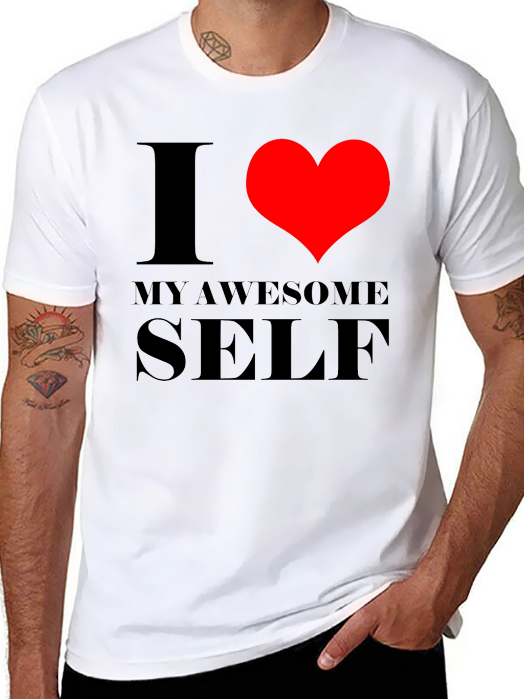 I Love My Awesome Self Graphic Tee - Black