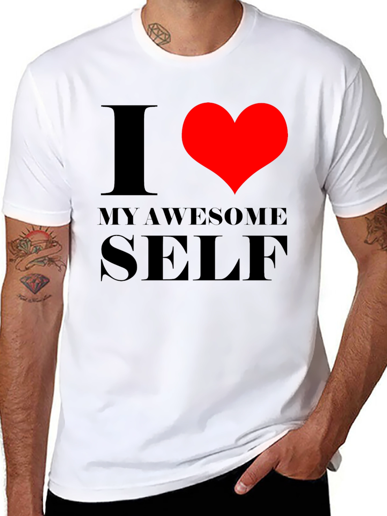 I Love My Awesome Self Graphic Tee - Black