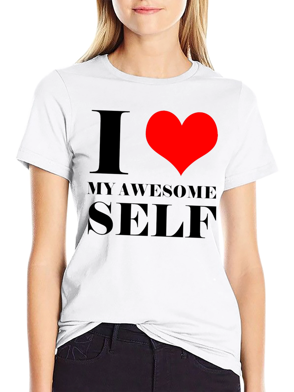I Love My Awesome Self Graphic Tee - Black