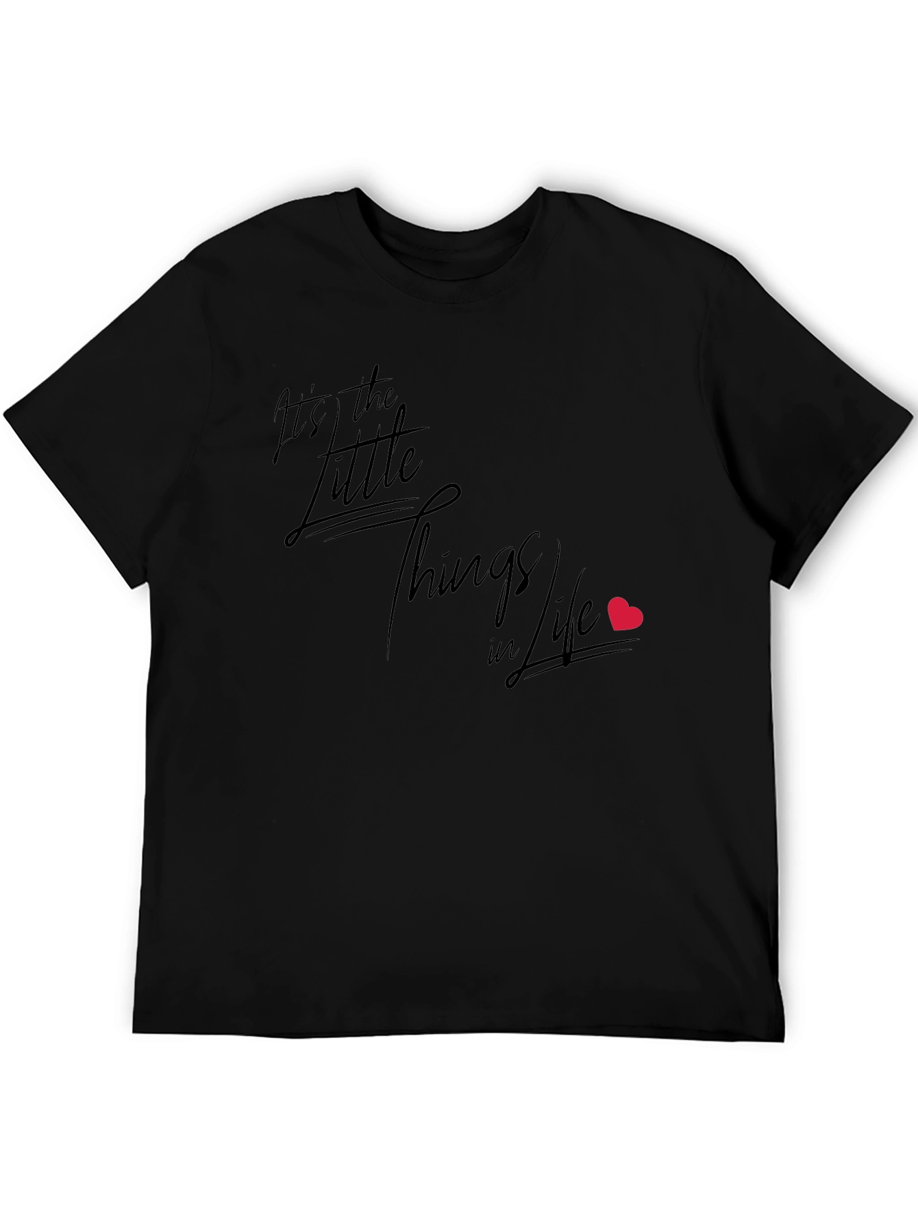 Its the Little Things in Life Black Graphic T-Shirt