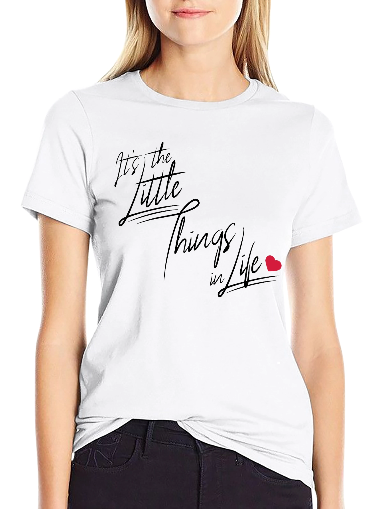 Its the Little Things in Life Black Graphic T-Shirt