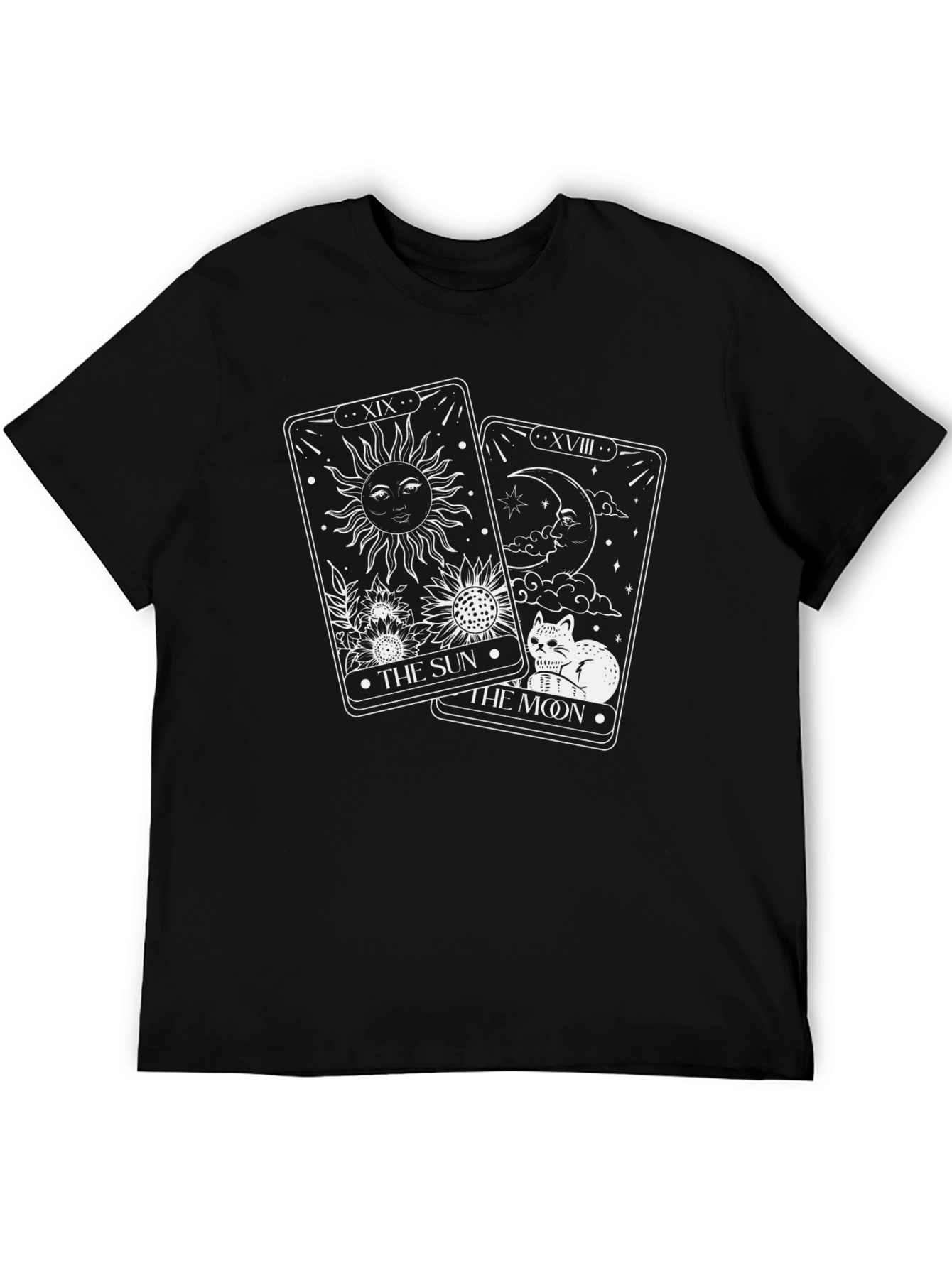 Sun & Moon Tarot Card Black Graphic Tee