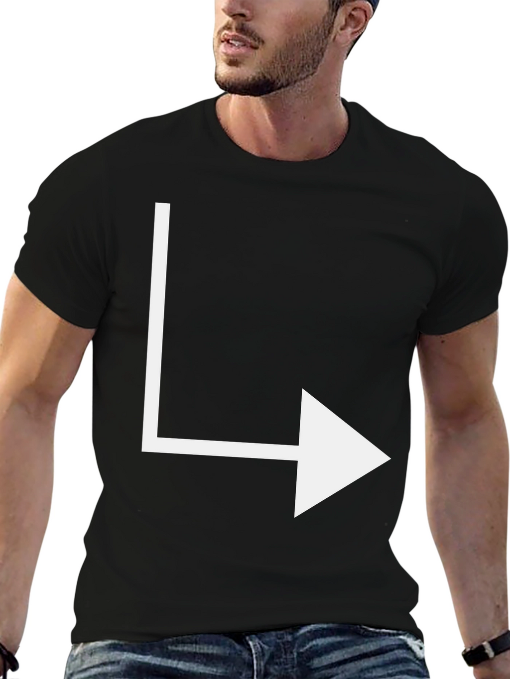 Right Arrow Graphic Tee - Mens Black T-Shirt