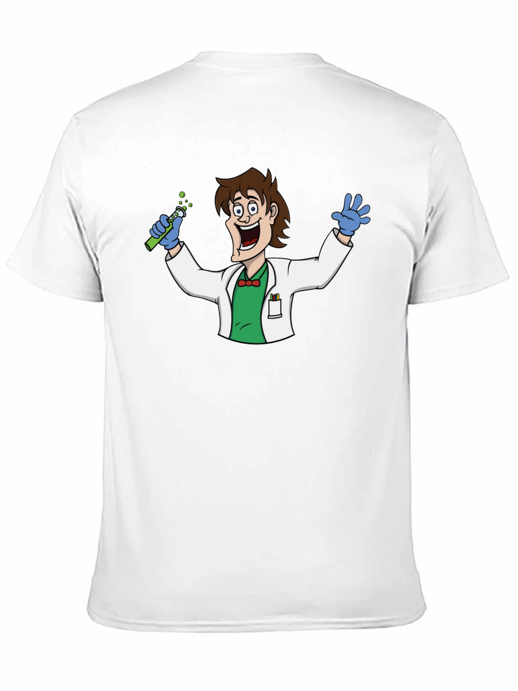 Cartoon Scientist Graphic Black T-Shirt