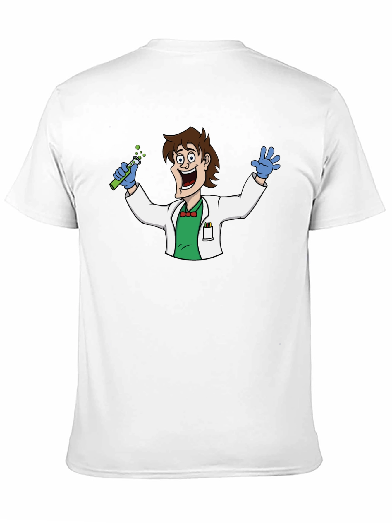 Cartoon Scientist Graphic Black T-Shirt