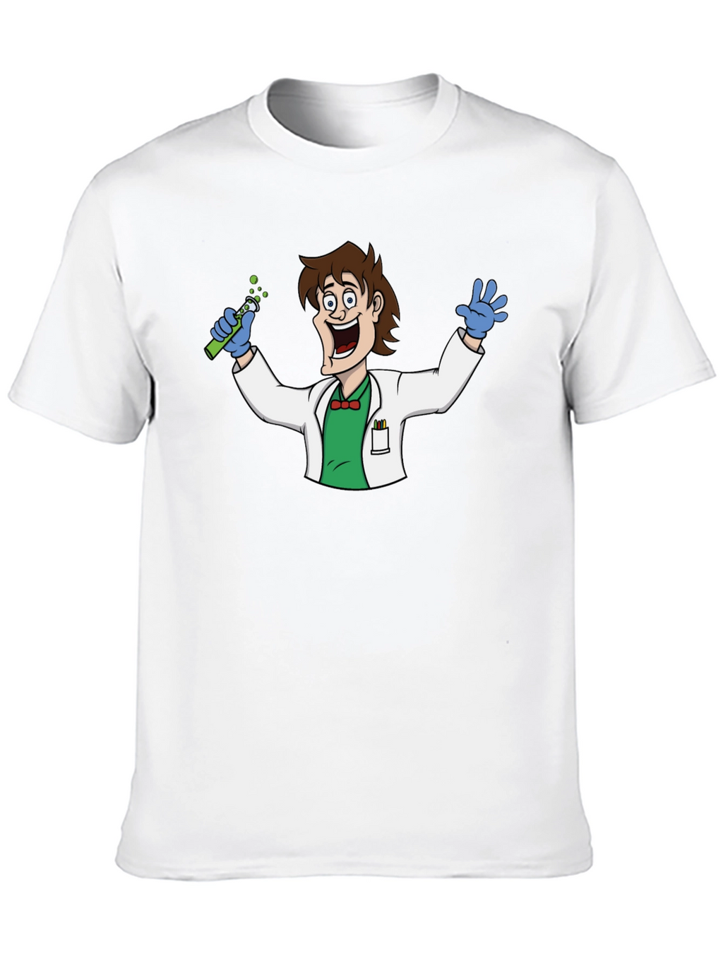 Cartoon Scientist Graphic Black T-Shirt