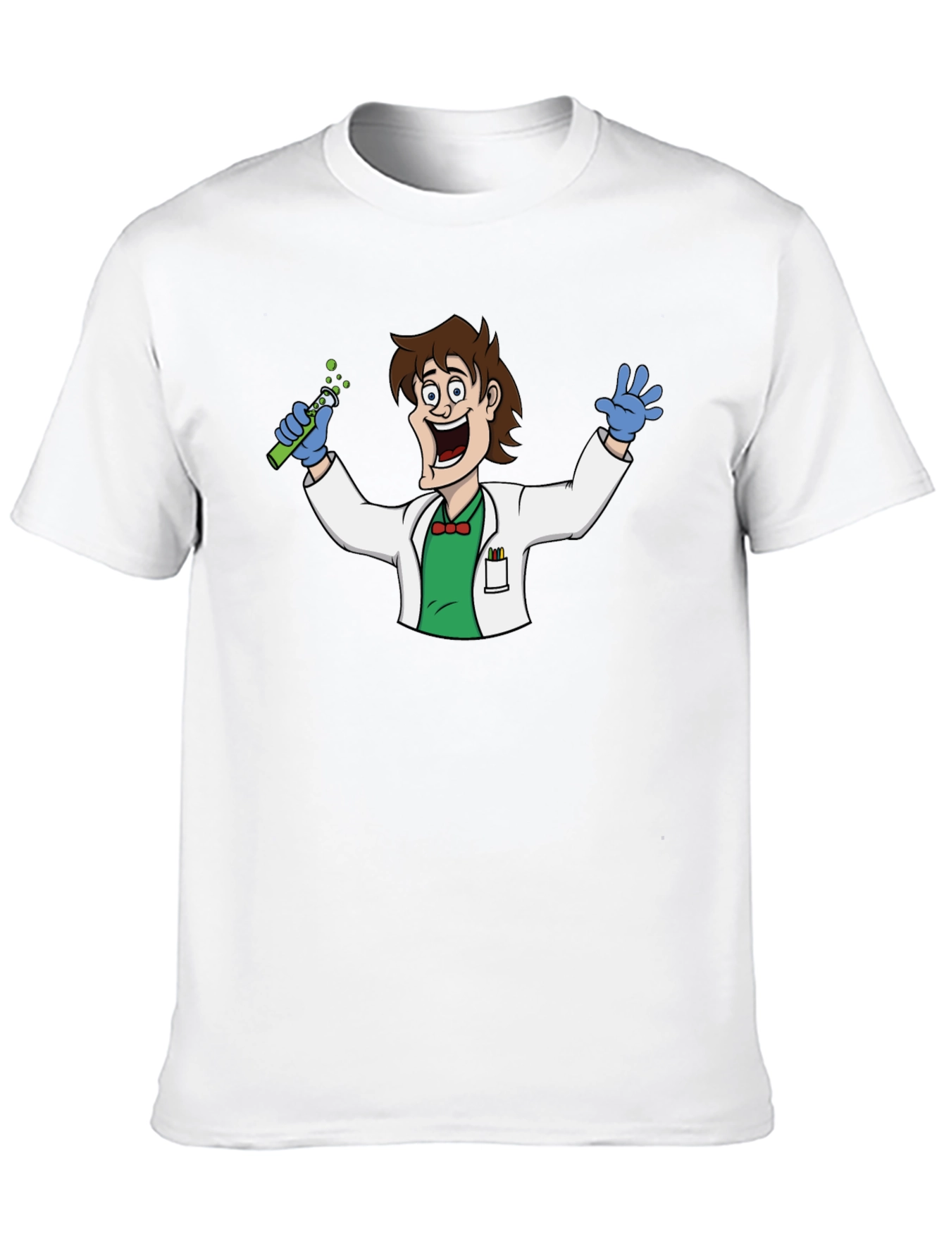 Cartoon Scientist Graphic Black T-Shirt