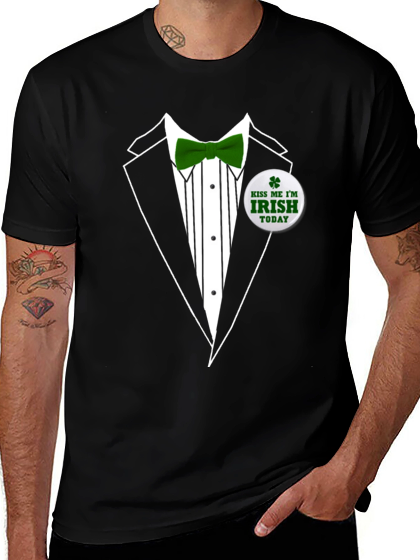St. Patricks Day Tuxedo T-Shirt - Kiss Me Im Irish