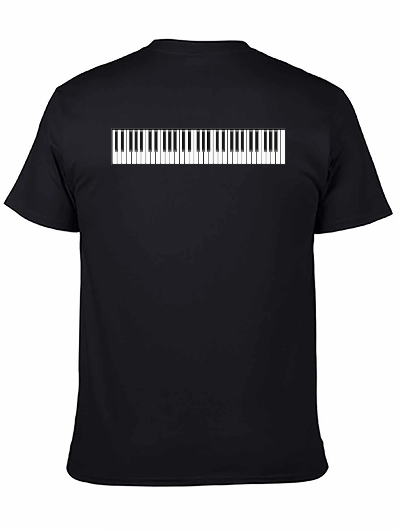 Piano Keys Graphic Tee - Black Cotton Comfort