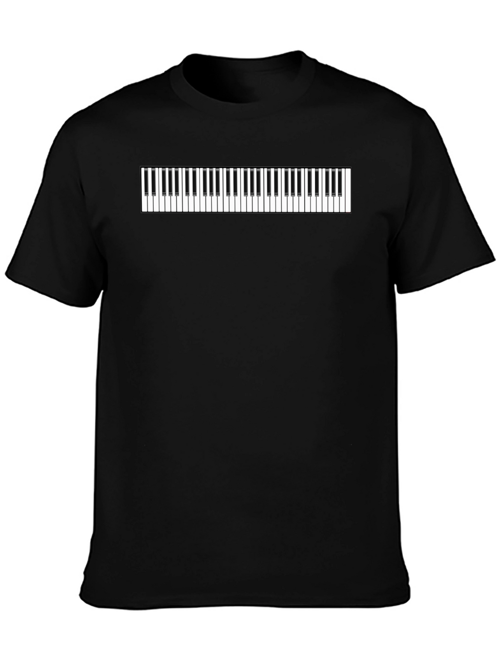 Piano Keys Graphic Tee - Black Cotton Comfort