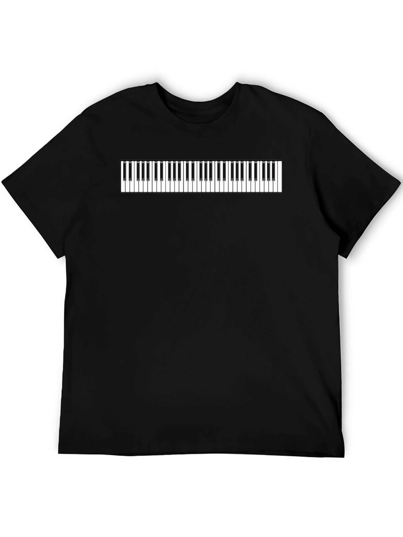 Piano Keys Graphic Tee - Black Cotton Comfort