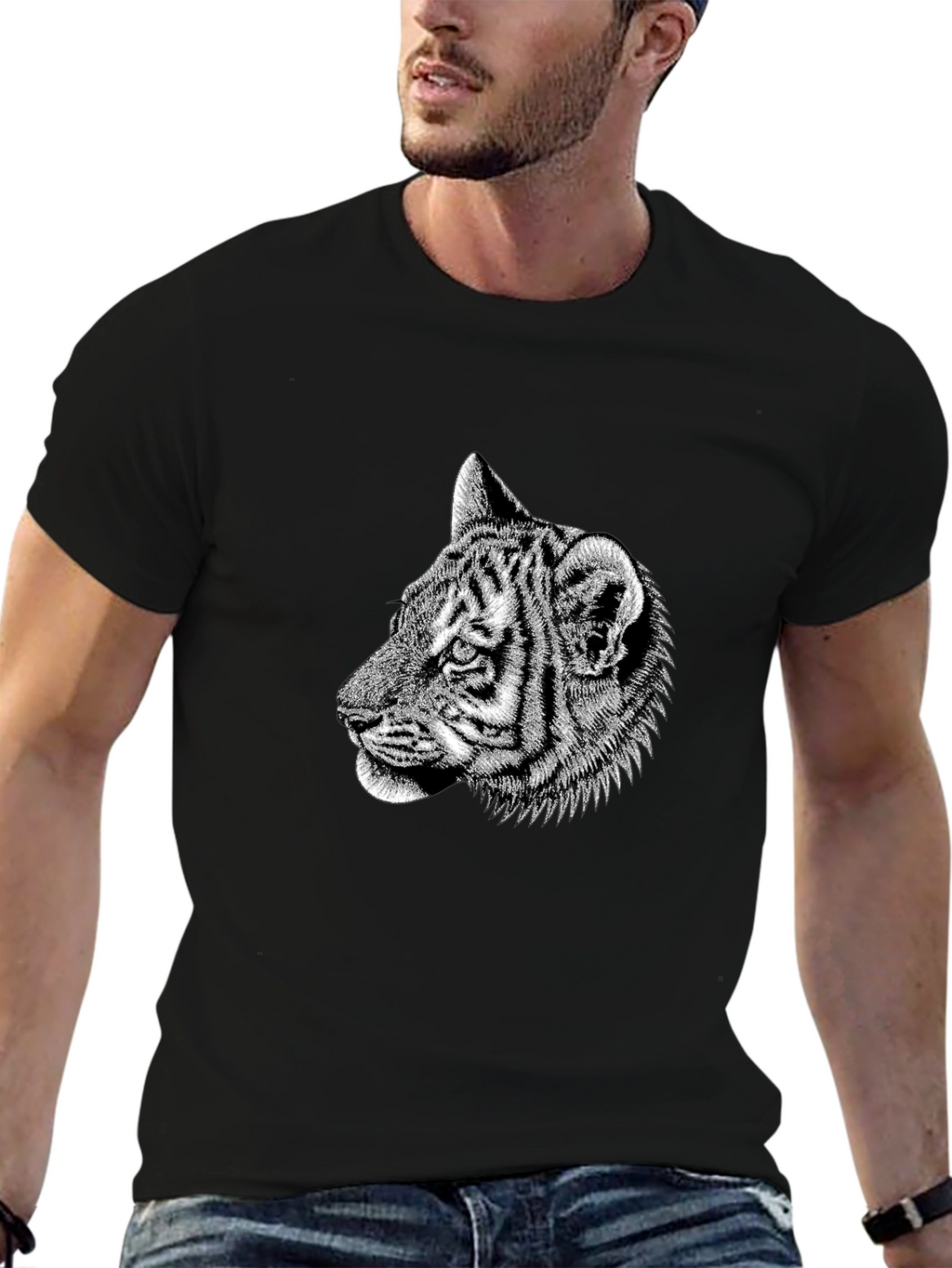 Cool Tiger Graphic Black T-Shirt