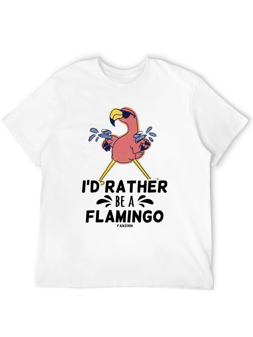 Id Rather Be A Flamingo Black T-Shirt
