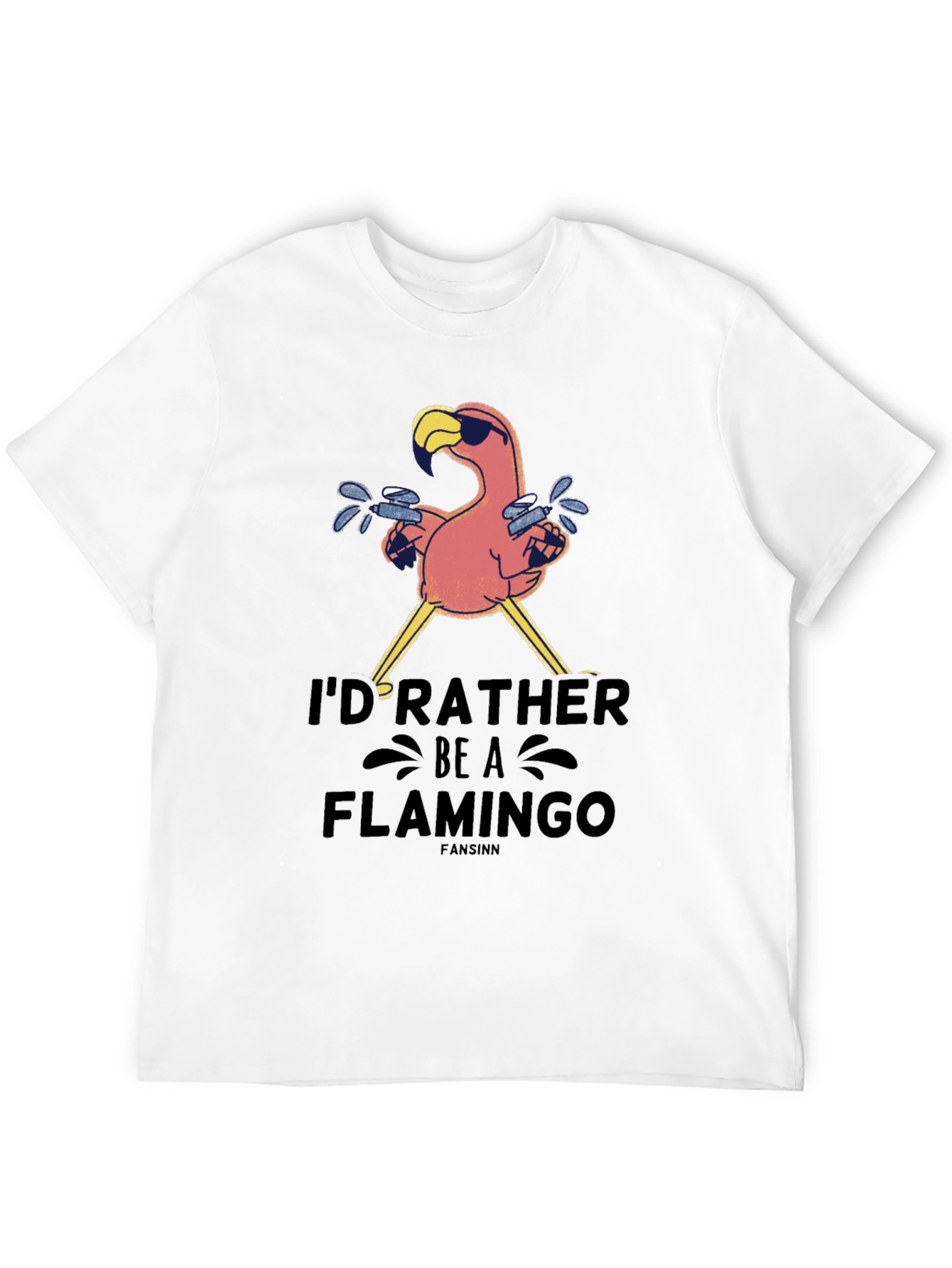 Id Rather Be A Flamingo Black T-Shirt