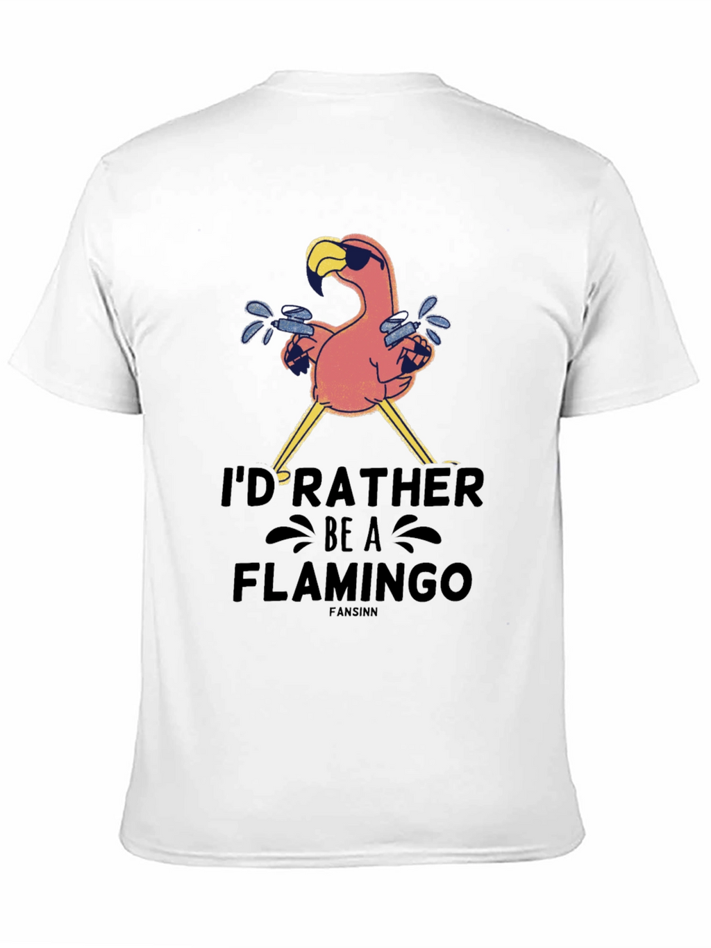 Id Rather Be A Flamingo Black T-Shirt