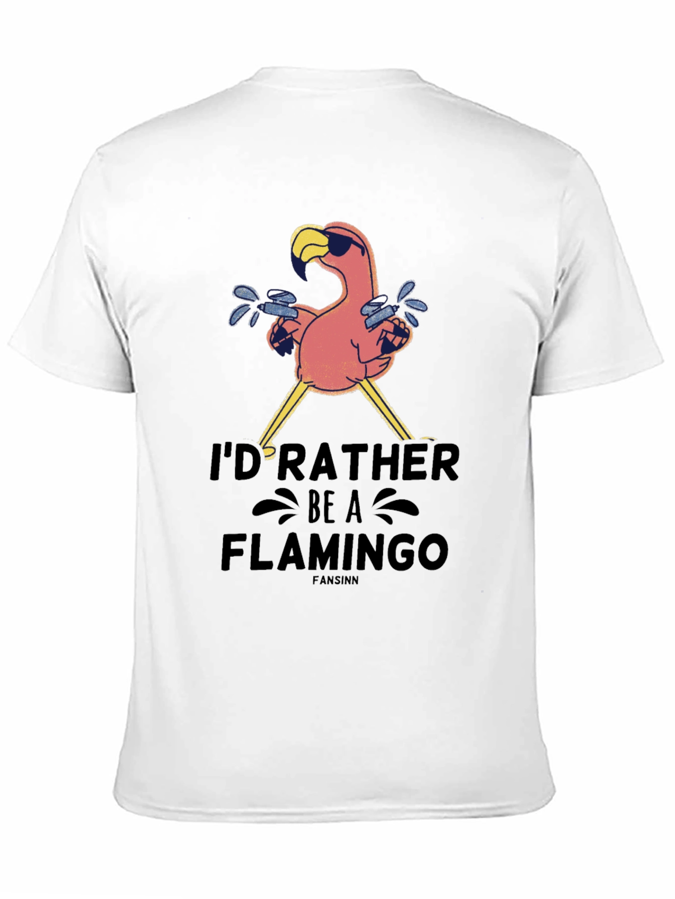 Id Rather Be A Flamingo Black T-Shirt