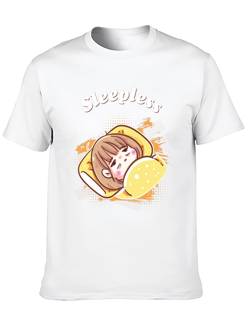 Sleepless Cartoon Graphic Black T-Shirt
