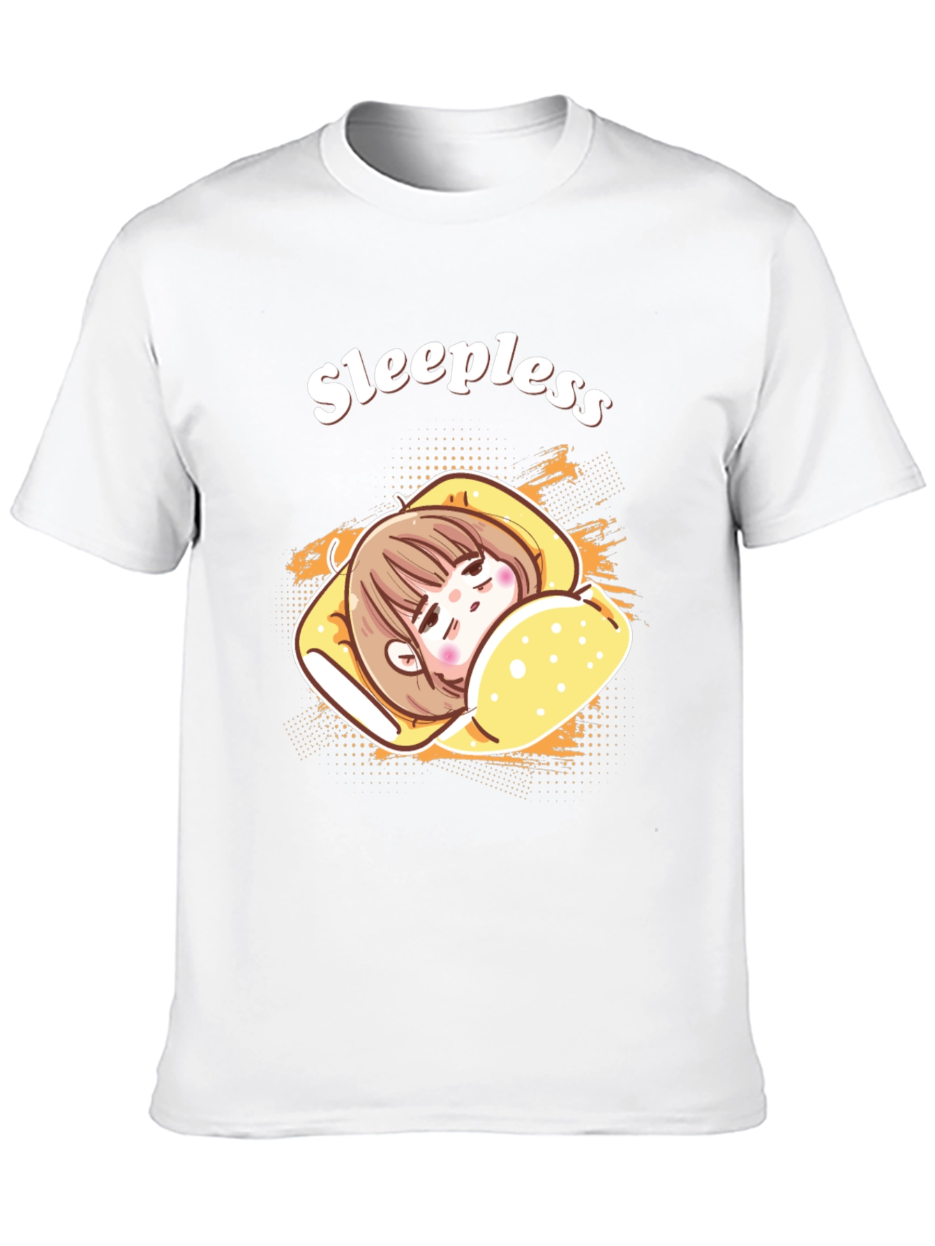 Sleepless Cartoon Graphic Black T-Shirt