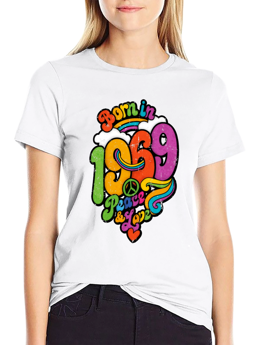 Born in 1969 Peace & Love T-Shirt Retro