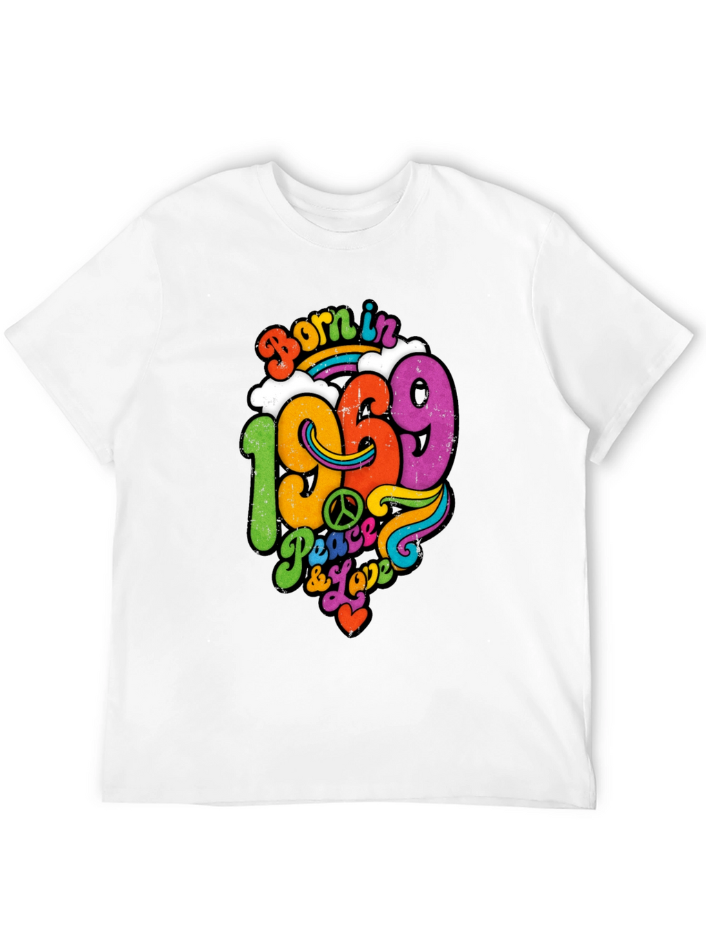 Born in 1969 Peace & Love T-Shirt Retro
