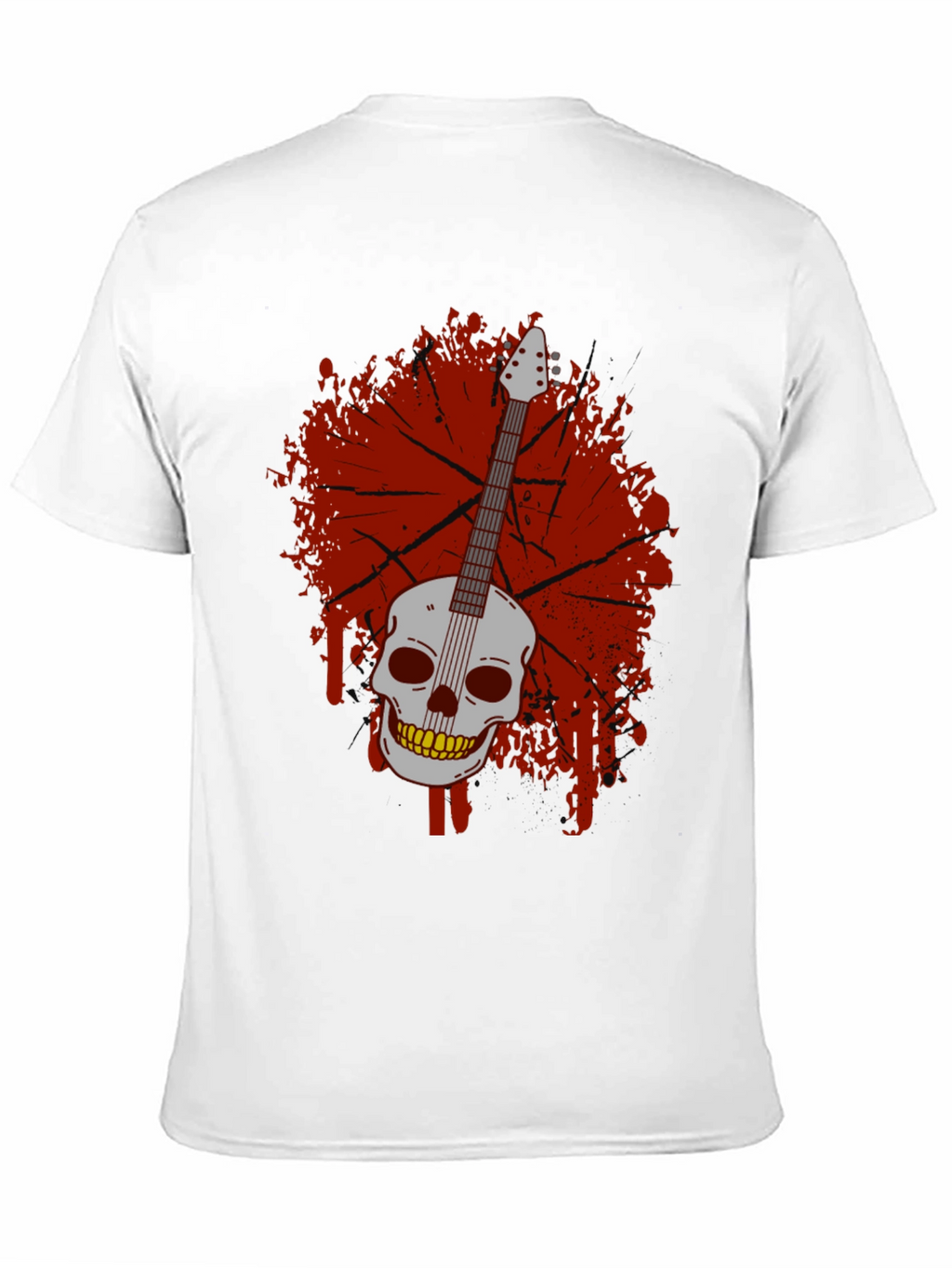 Skull Guitar Graphic T-Shirt - Rock & Roll Style