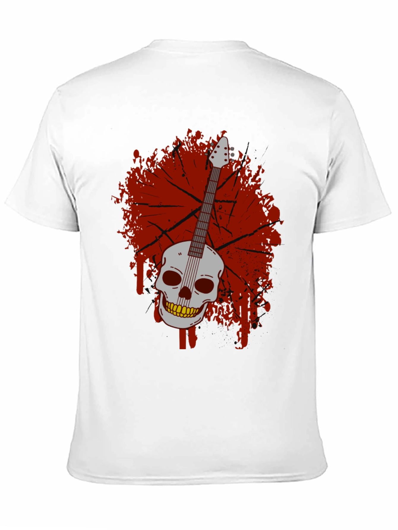 Skull Guitar Graphic T-Shirt - Rock & Roll Style