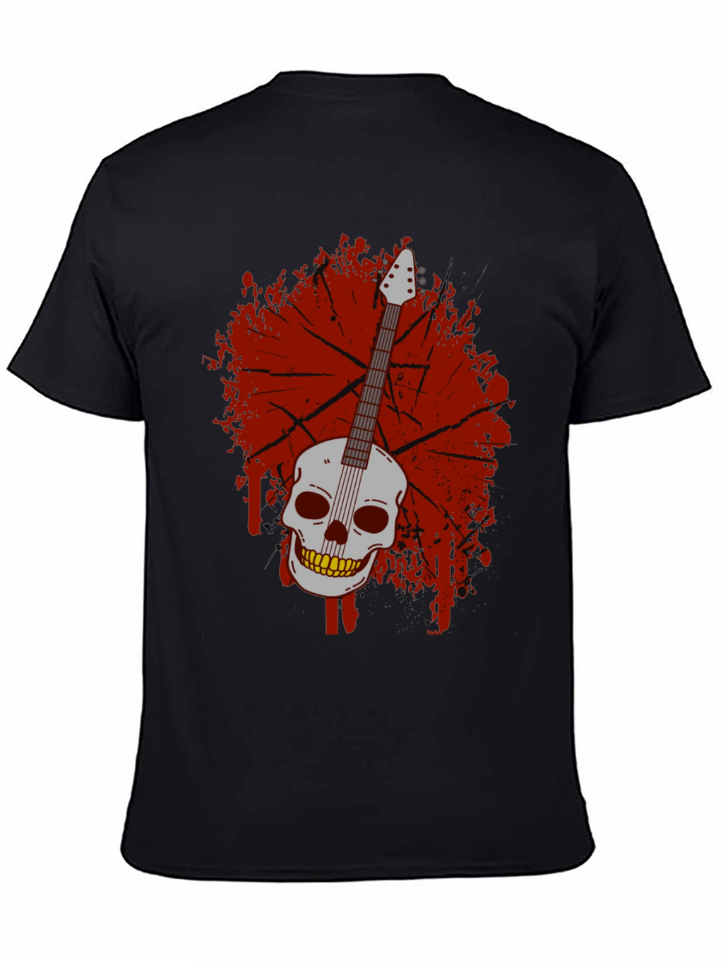 Skull Guitar Graphic T-Shirt - Rock & Roll Style