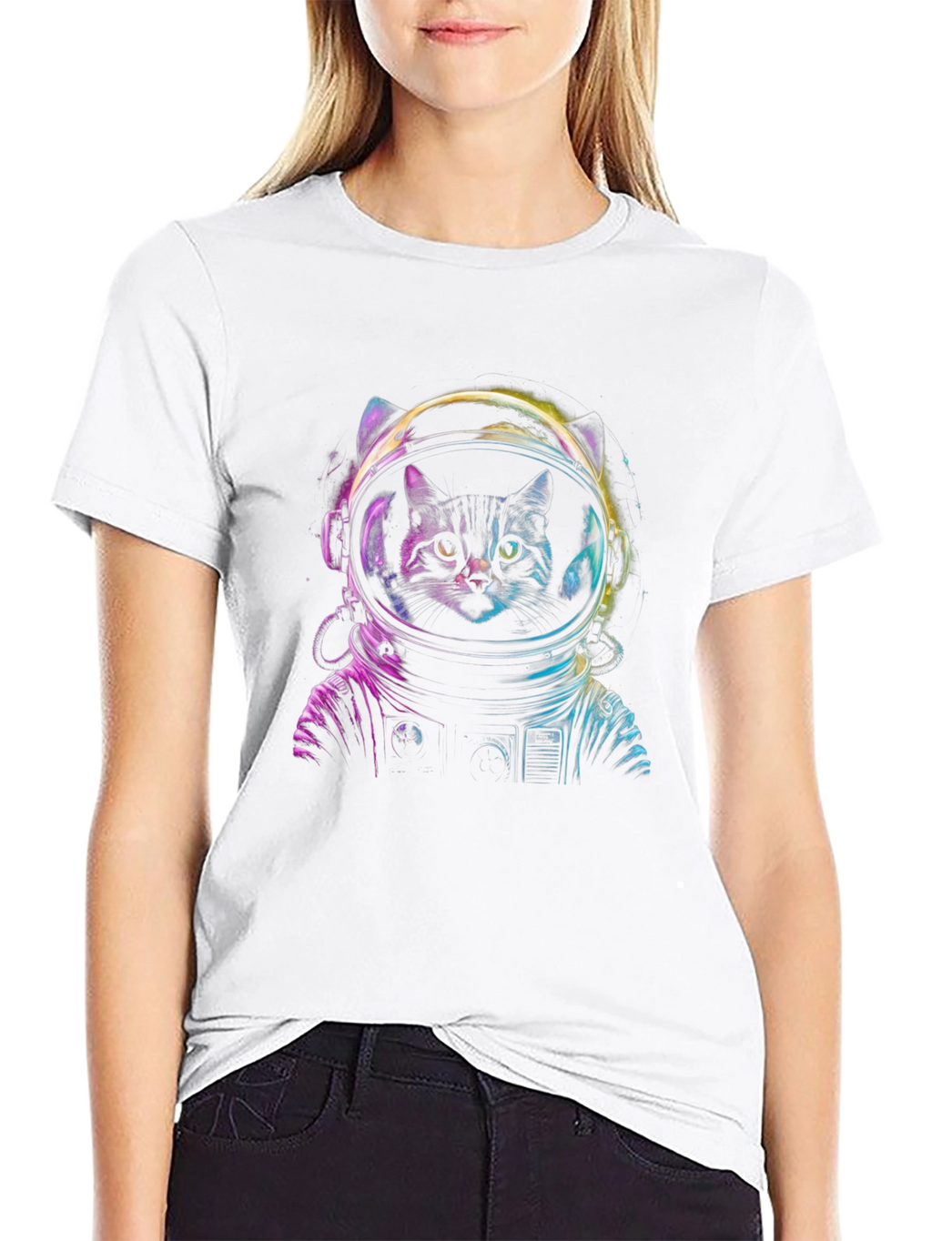 Astronaut Cat Graphic Tee - Space Kitten T-Shirt