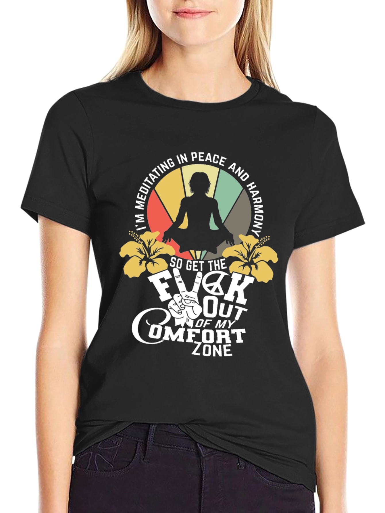 Meditating Peace Harmony Graphic T-Shirt