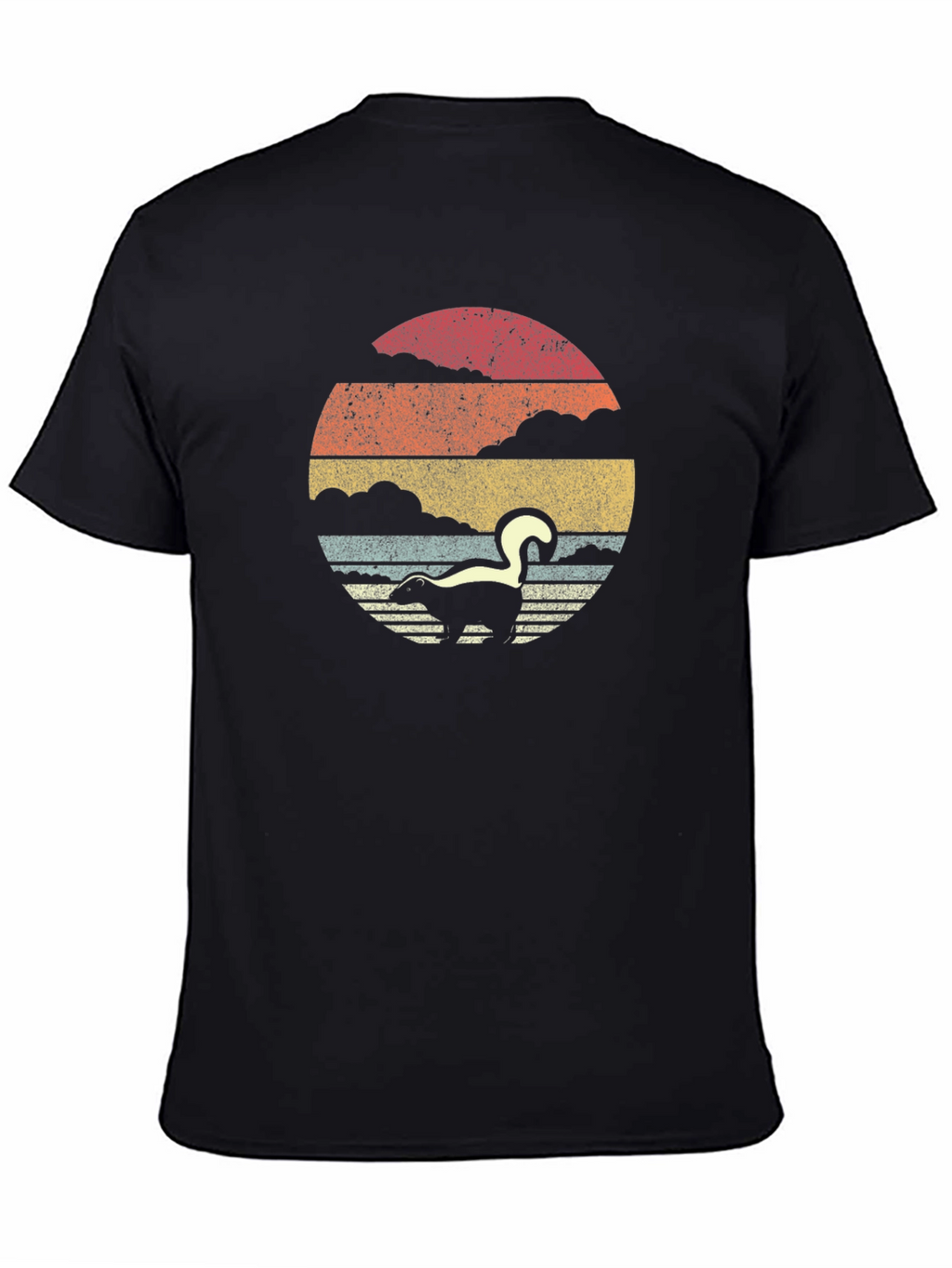 Retro Skunk Sunset T-Shirt - Soft Cotton Blend