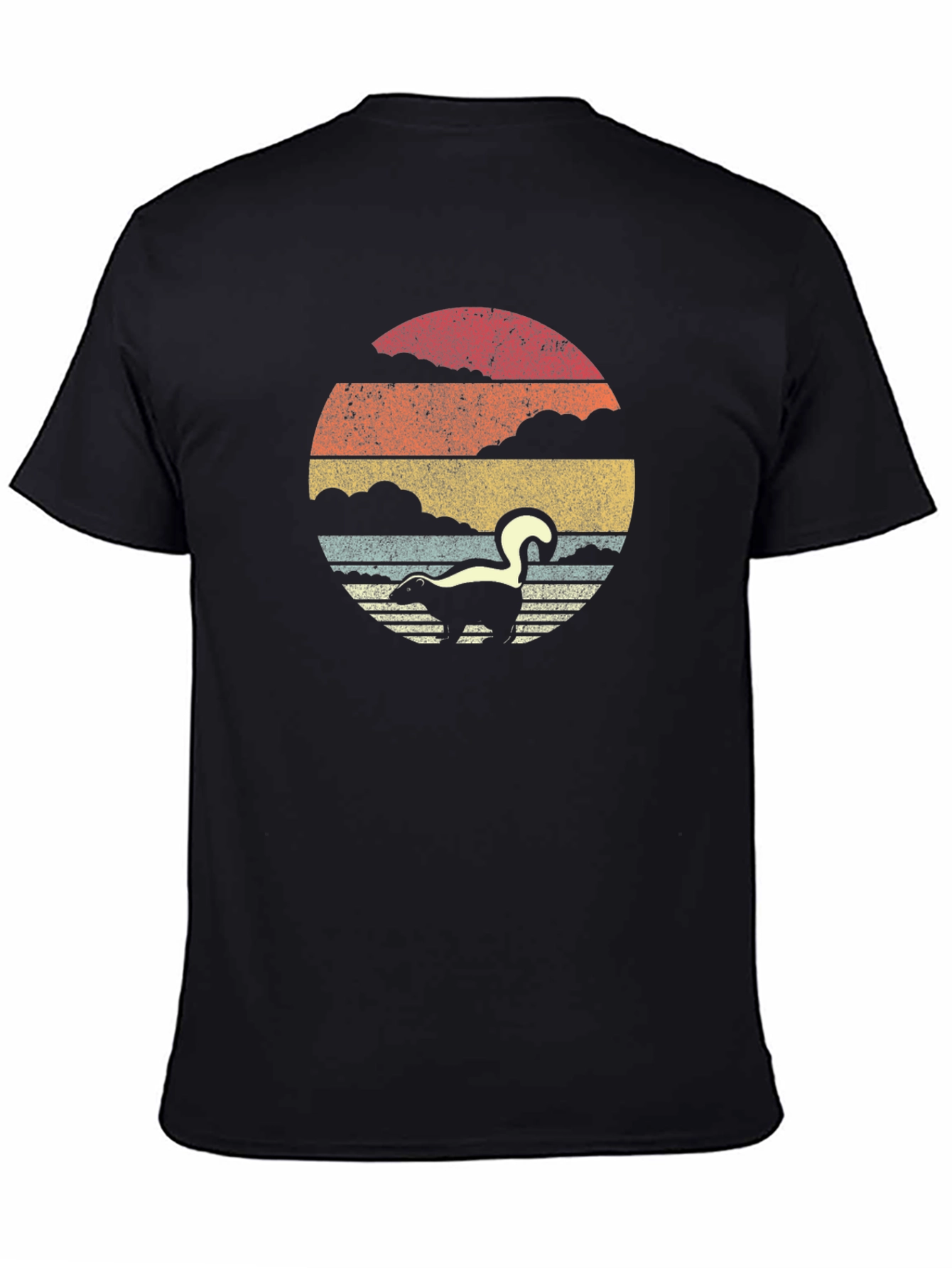 Retro Skunk Sunset T-Shirt - Soft Cotton Blend