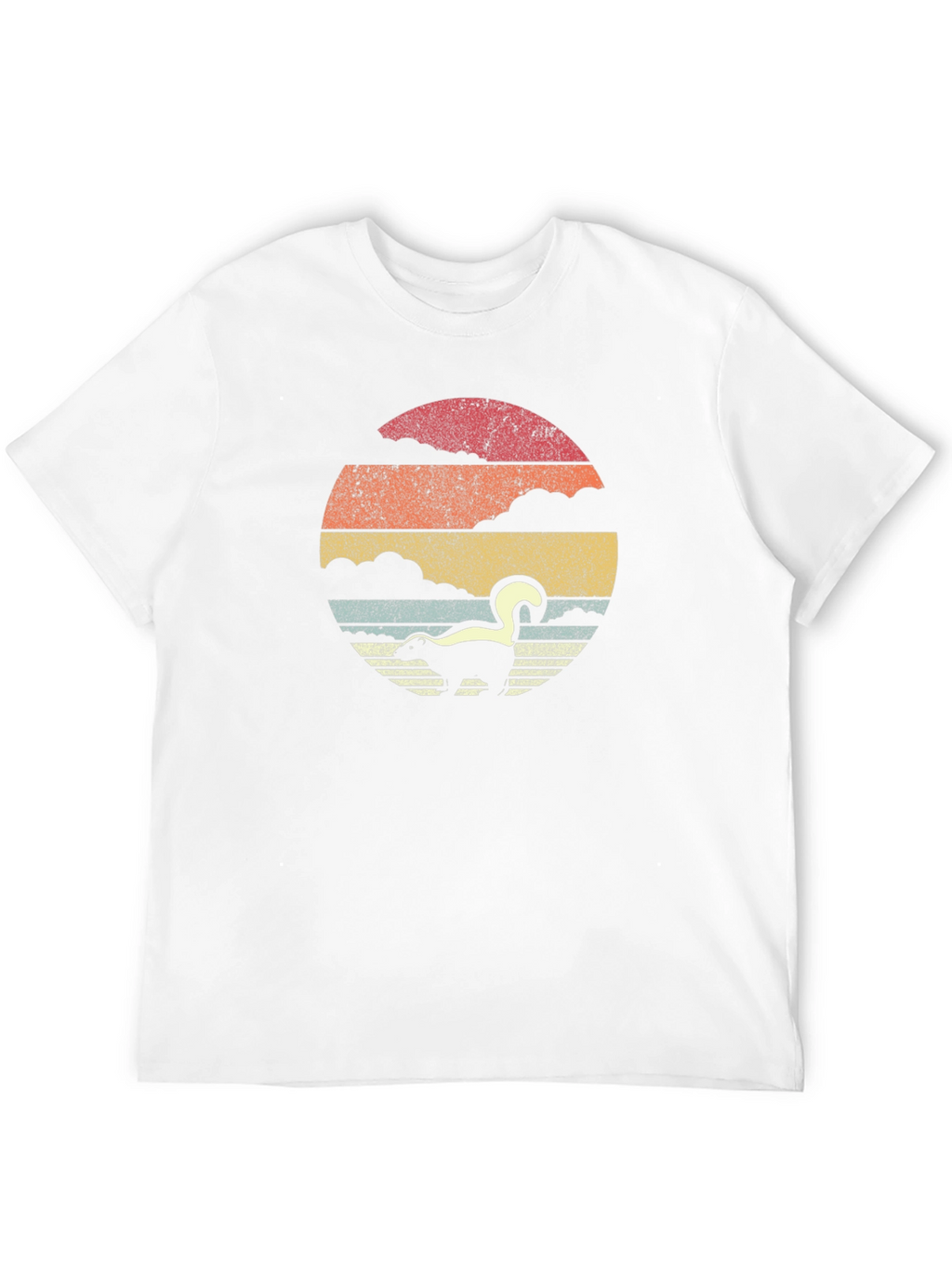 Retro Skunk Sunset T-Shirt - Soft Cotton Blend
