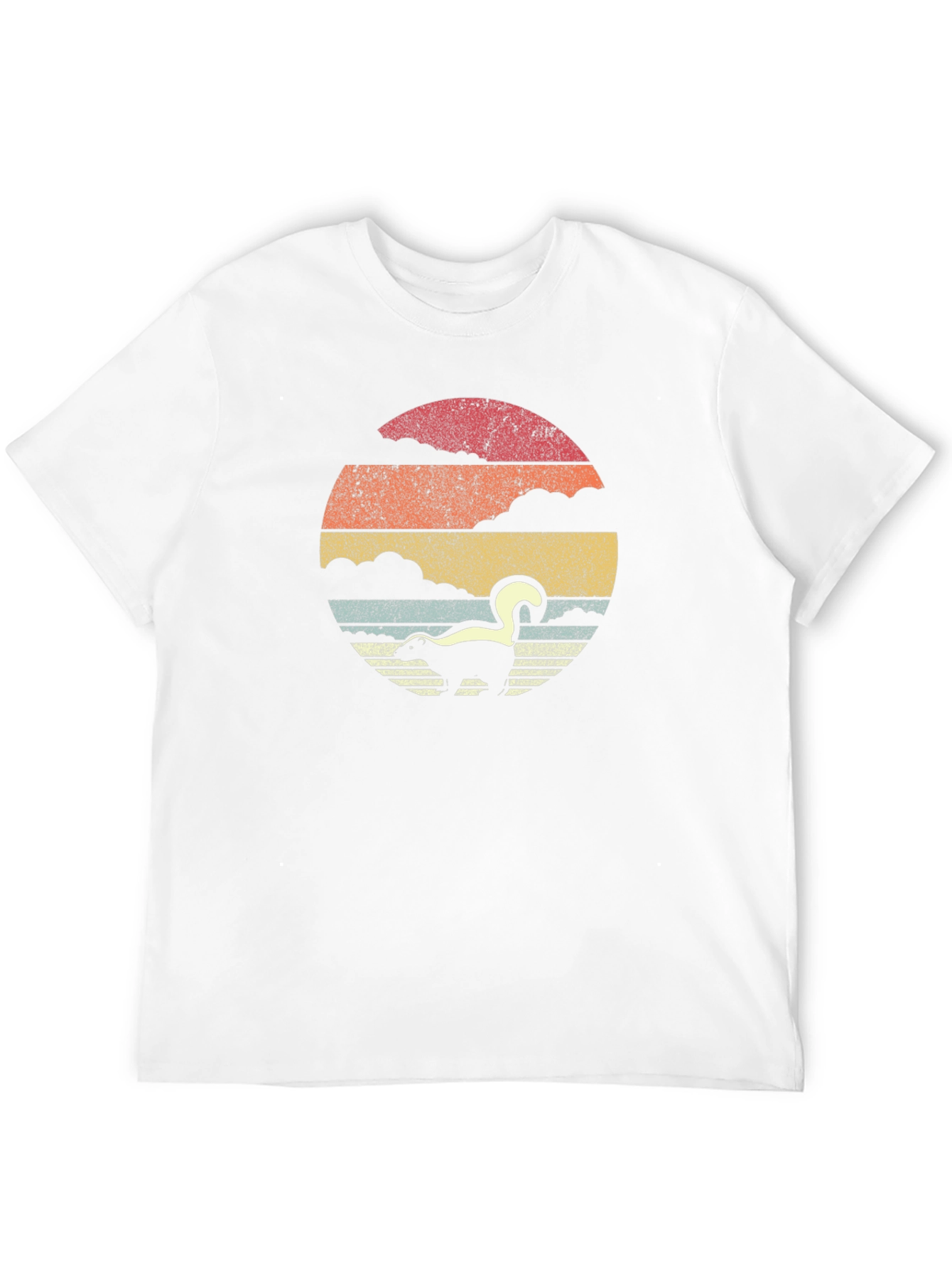 Retro Skunk Sunset T-Shirt - Soft Cotton Blend