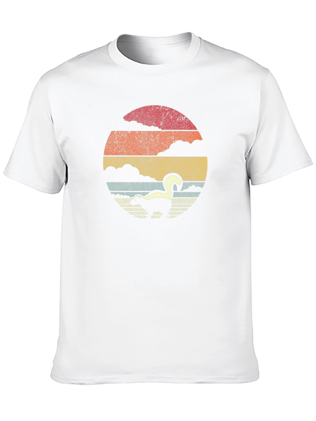 Retro Skunk Sunset T-Shirt - Soft Cotton Blend