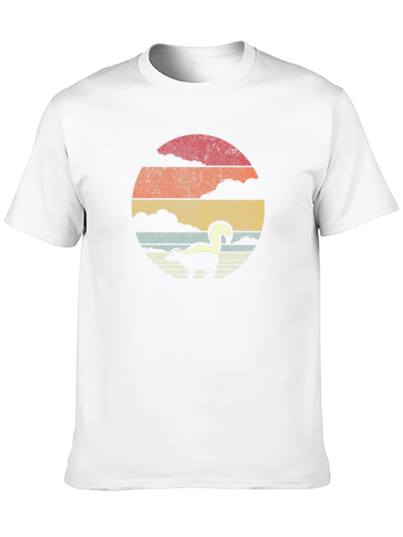 Retro Skunk Sunset T-Shirt - Soft Cotton Blend