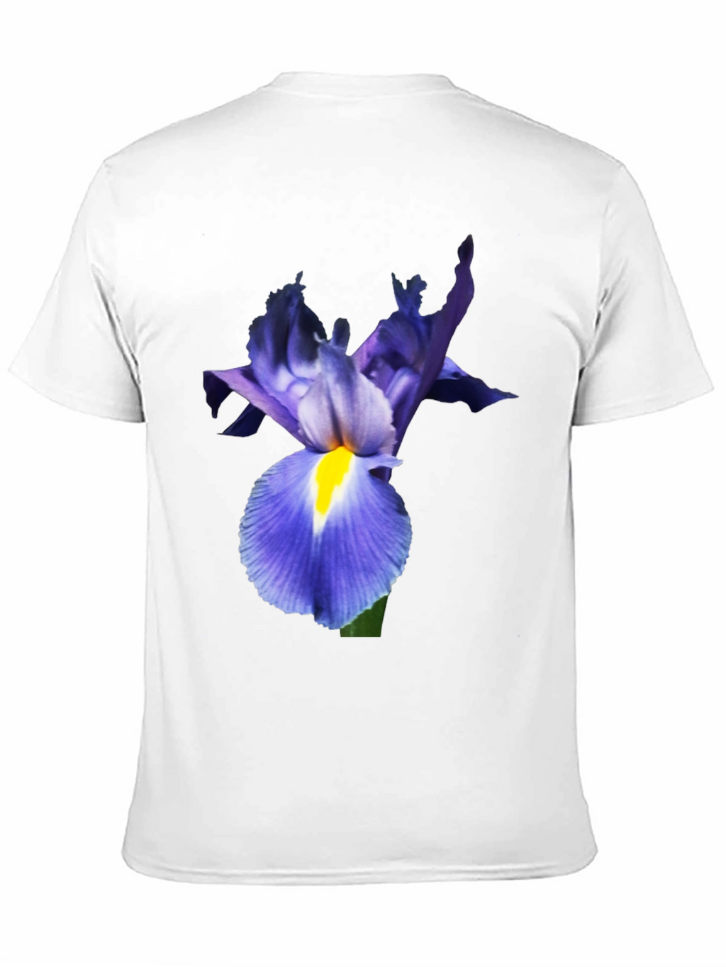 Iris Flower Print Black T-Shirt