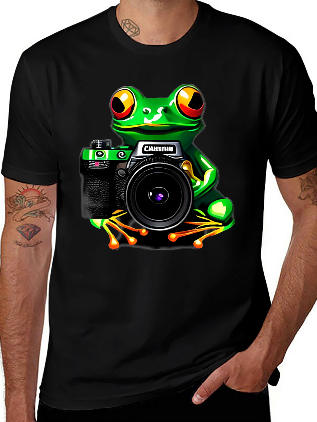 Frog Photographer Graphic T-Shirt