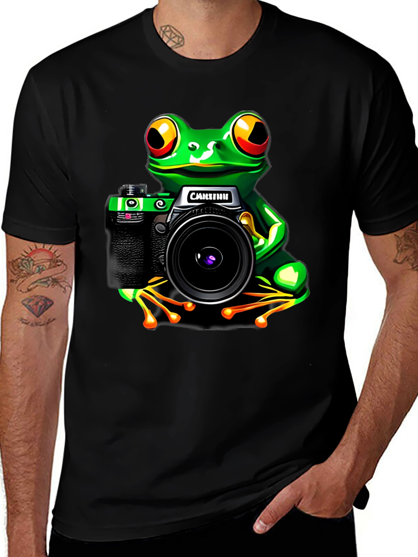 Frog Photographer Graphic T-Shirt
