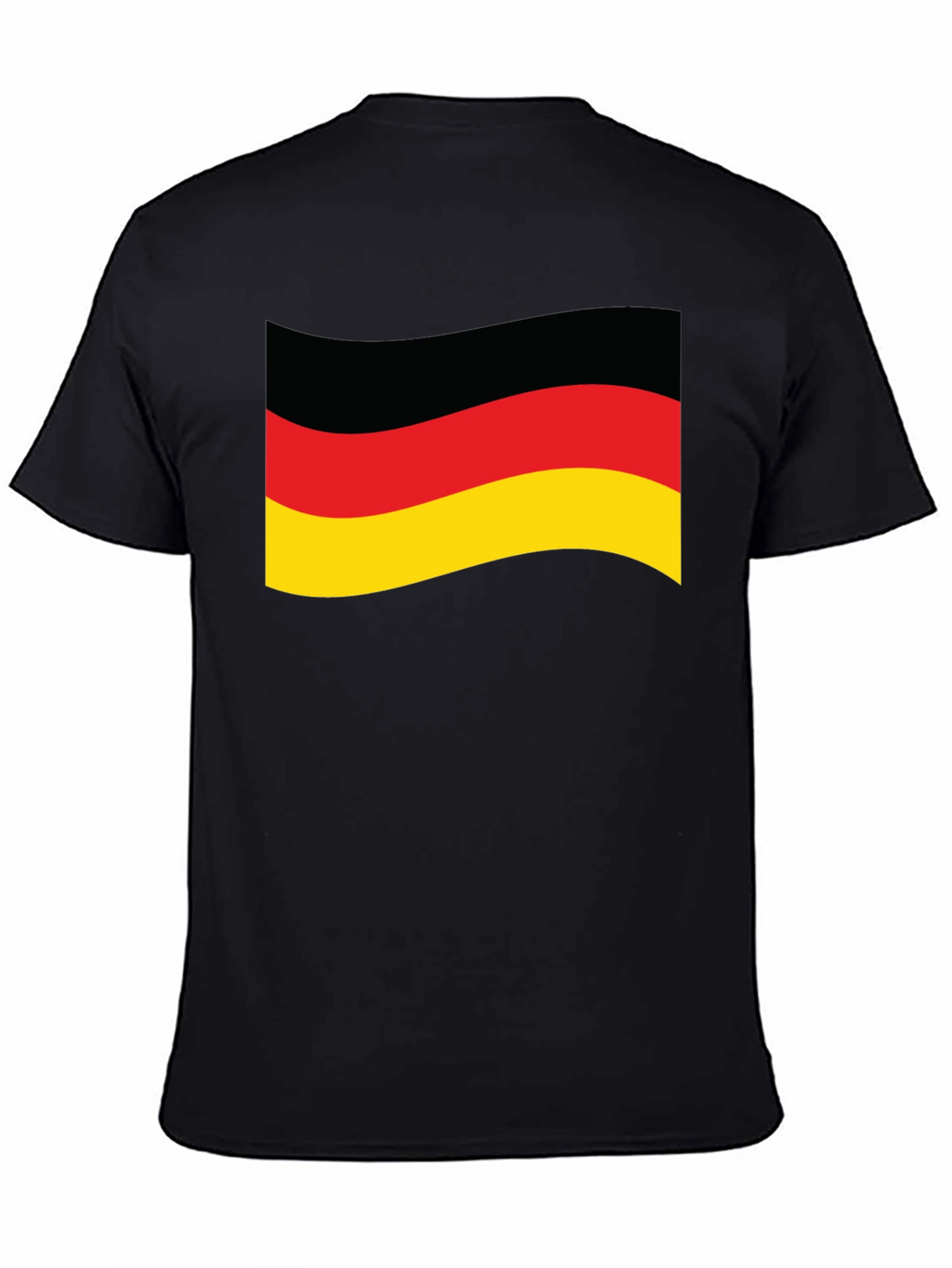 German Flag Graphic Tee - Black Cotton Shirt