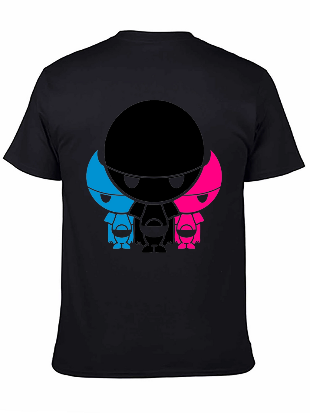 Abstract Character Graphic Print Black T-Shirt