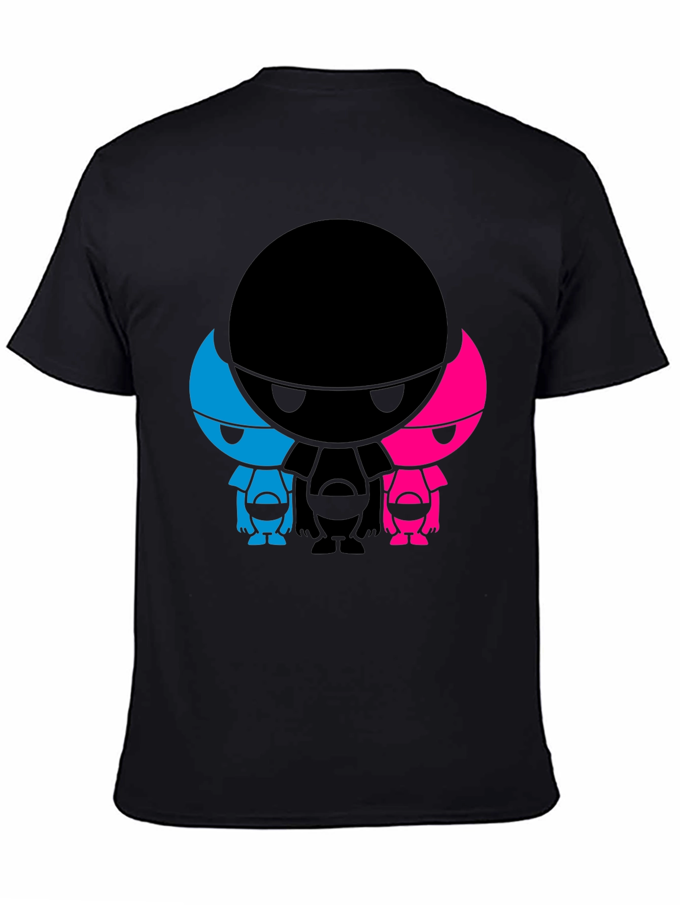 Abstract Character Graphic Print Black T-Shirt