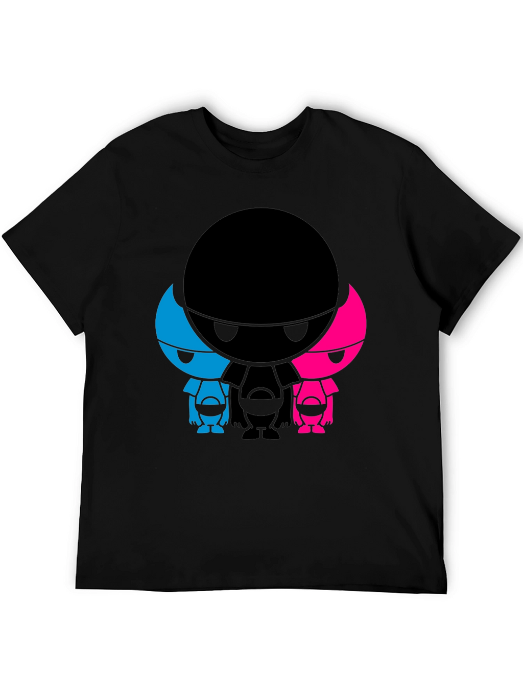 Abstract Character Graphic Print Black T-Shirt