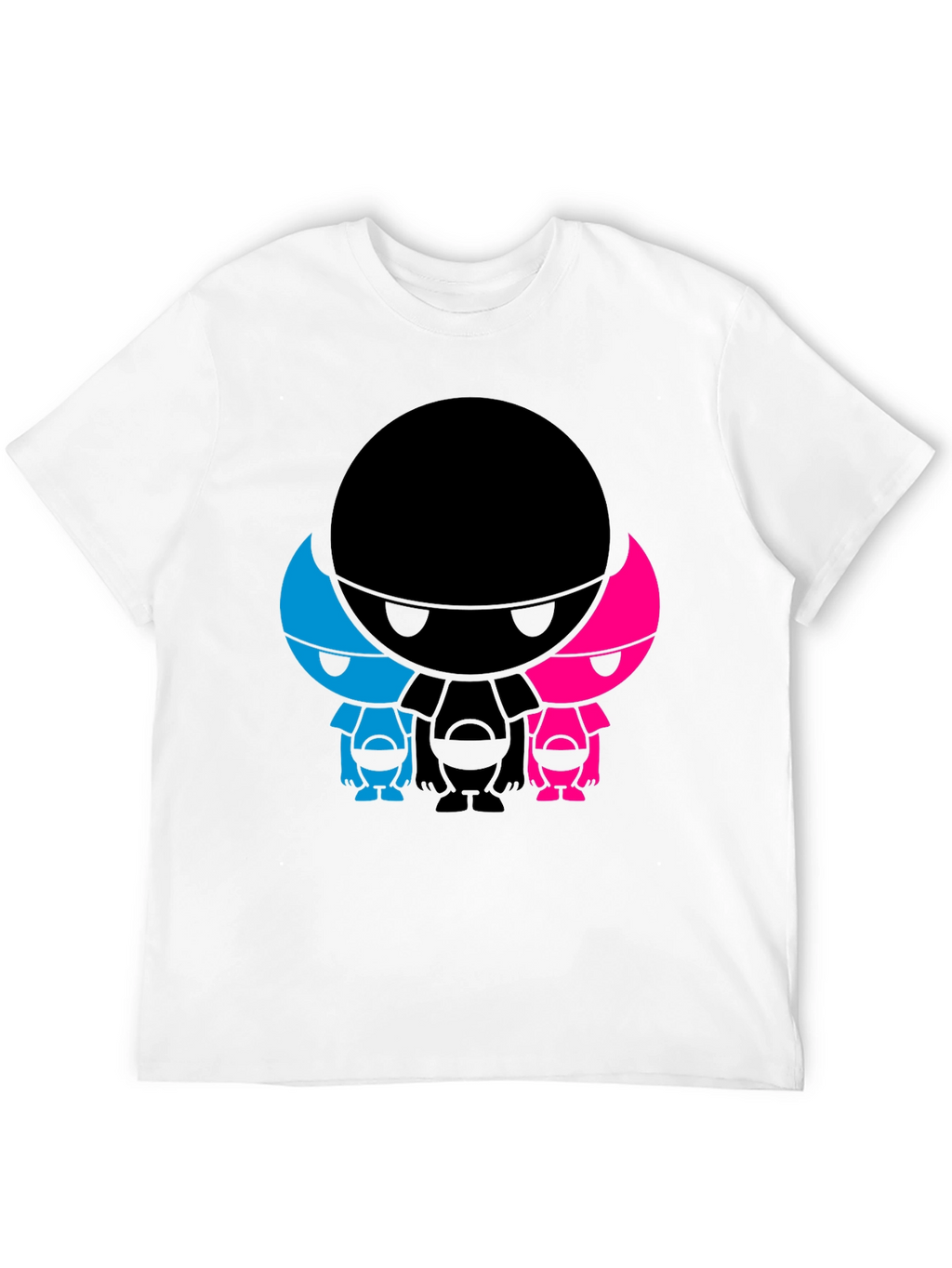 Abstract Character Graphic Print Black T-Shirt