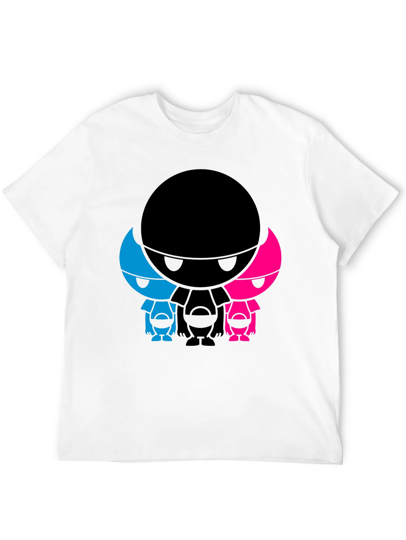 Abstract Character Graphic Print Black T-Shirt
