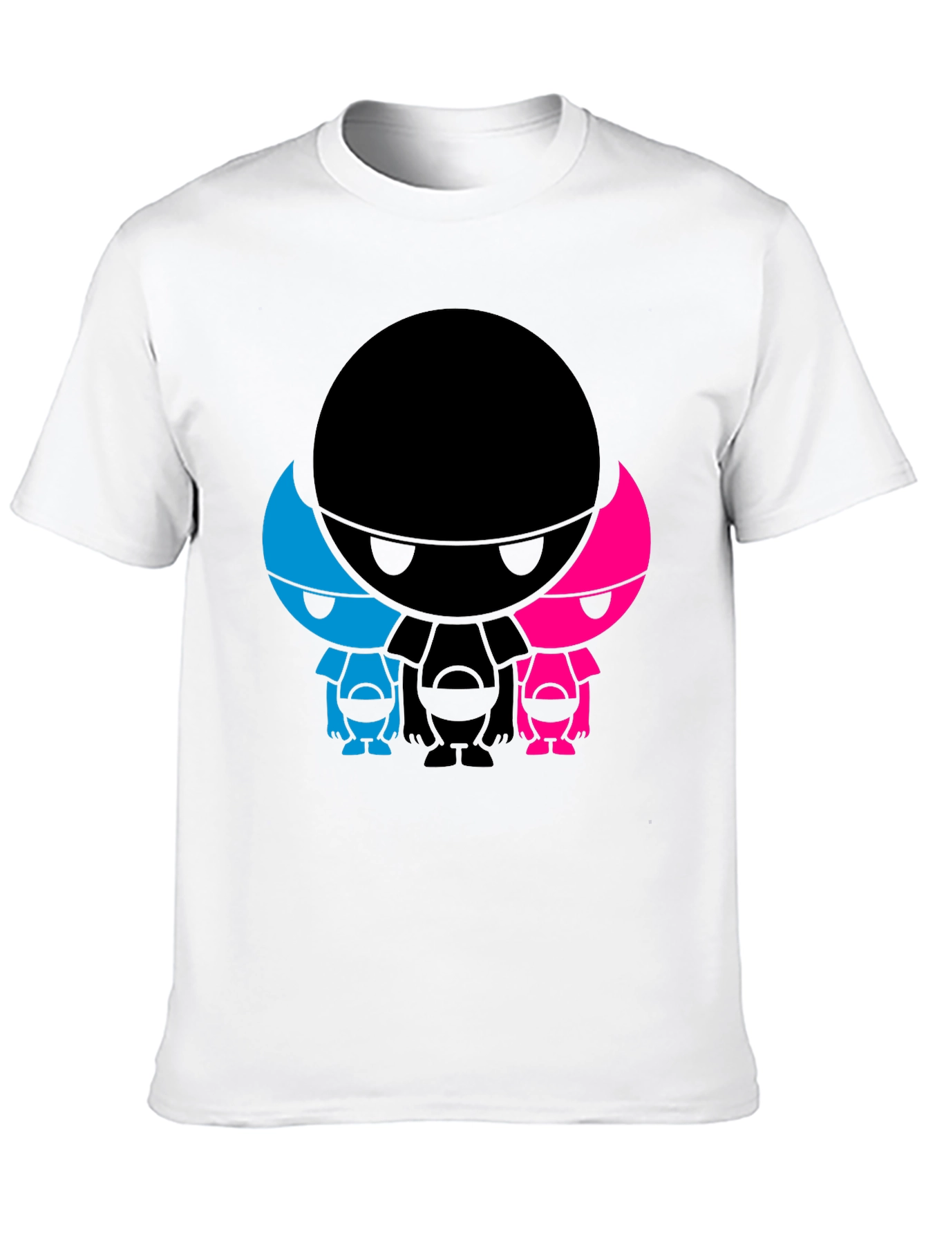Abstract Character Graphic Print Black T-Shirt