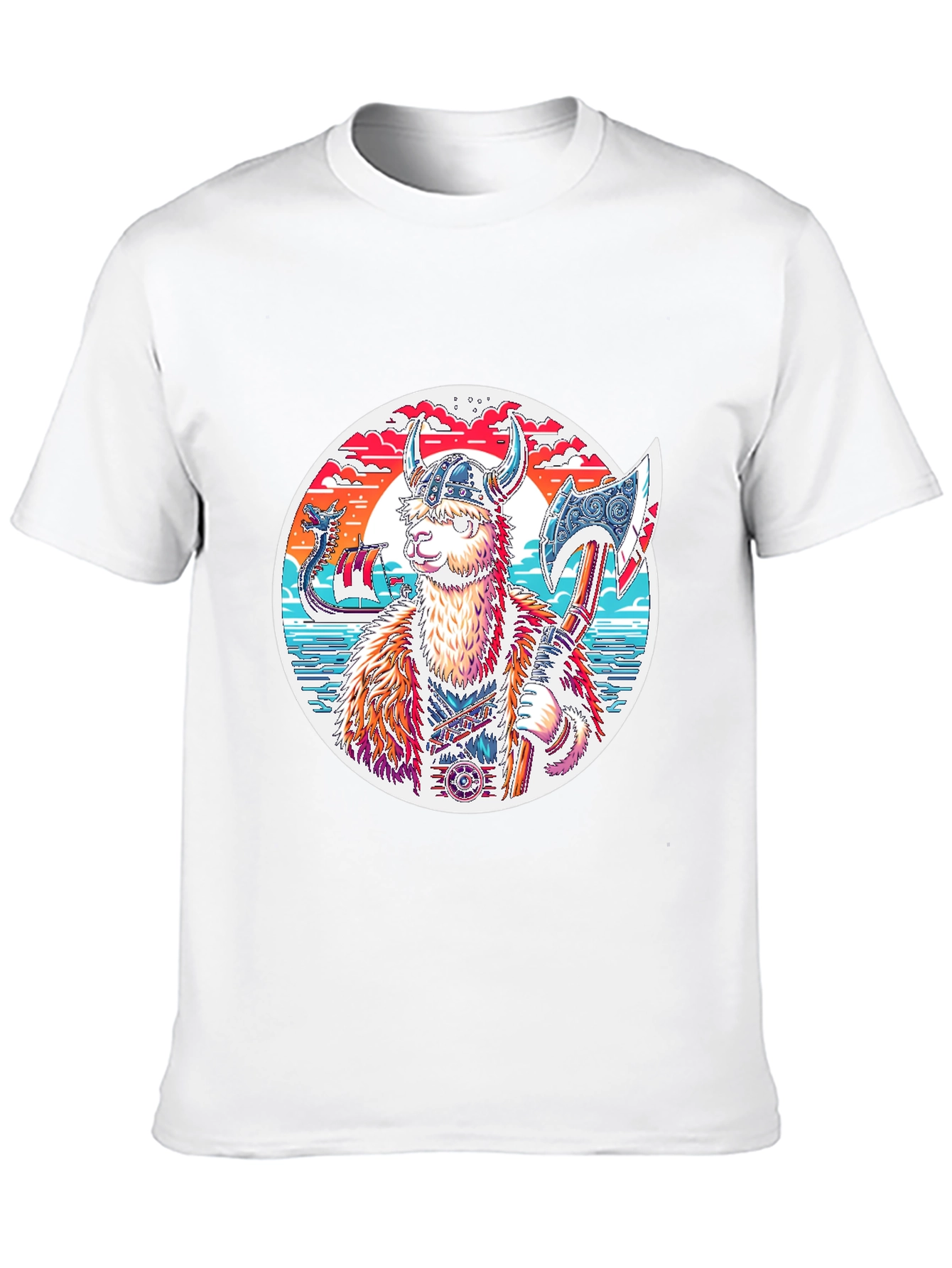 Viking Llama T-Shirt - Unique Graphic Tee
