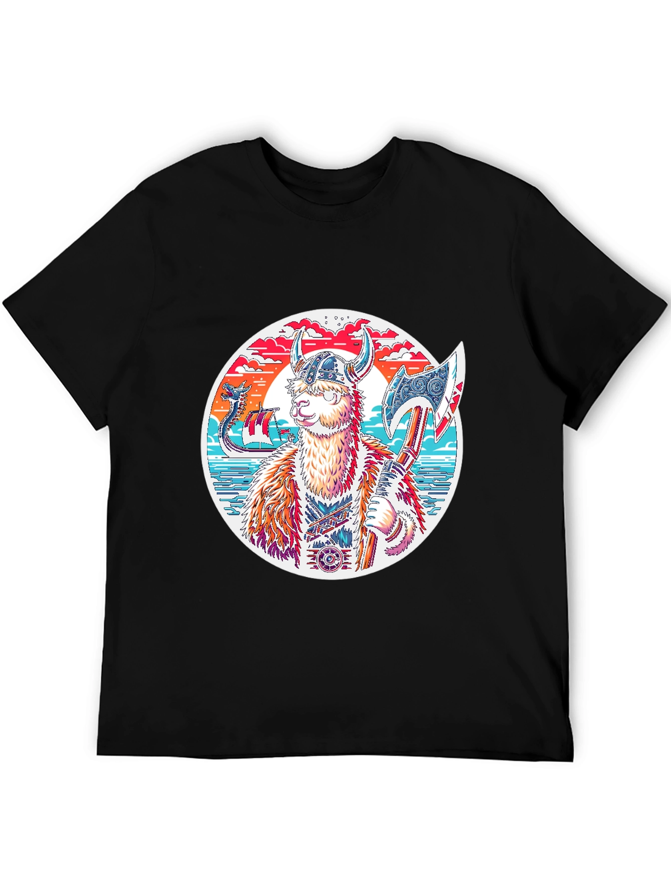 Viking Llama T-Shirt - Unique Graphic Tee