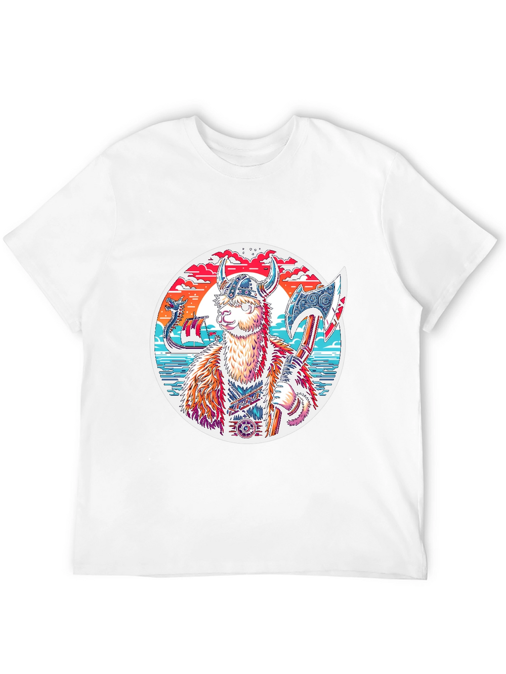 Viking Llama T-Shirt - Unique Graphic Tee
