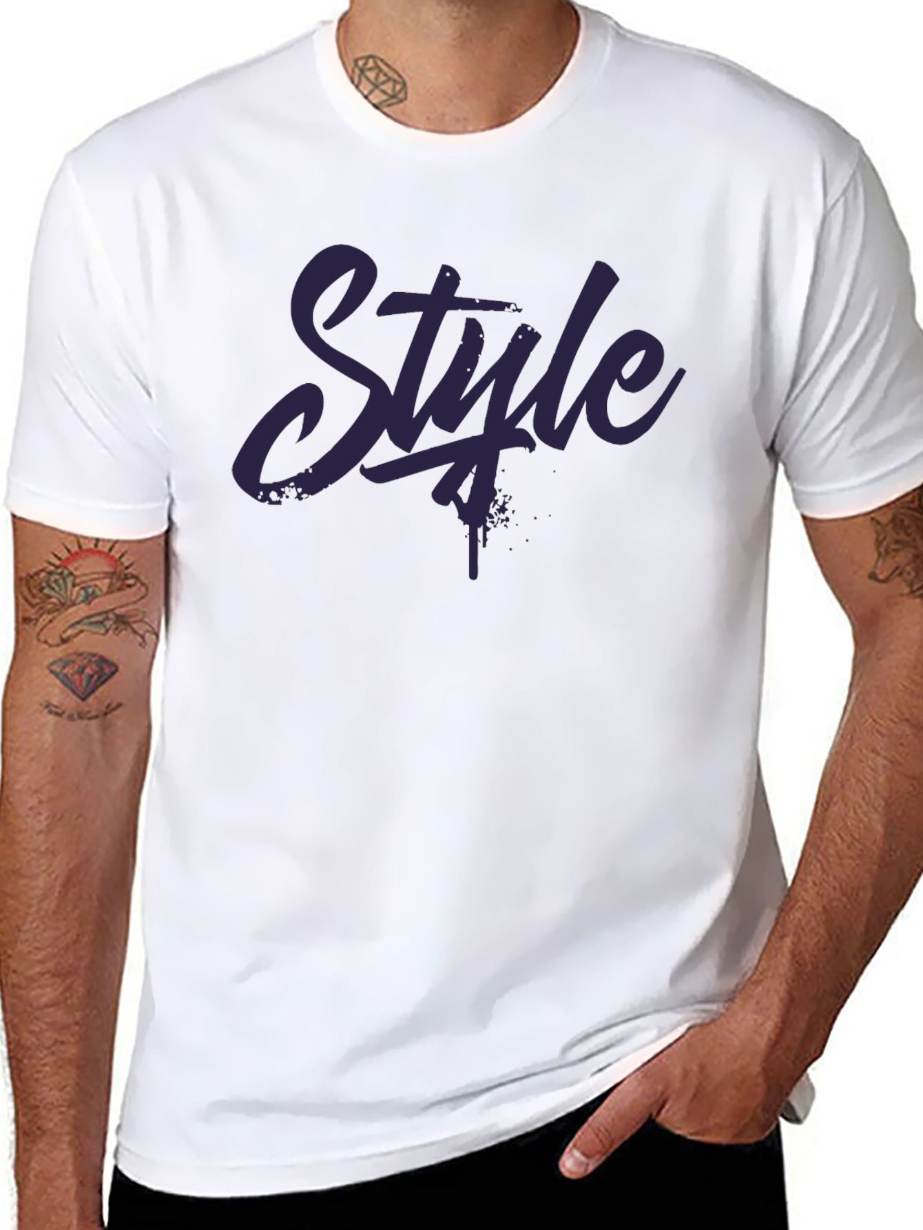 Mens Black Style Graphic T-Shirt