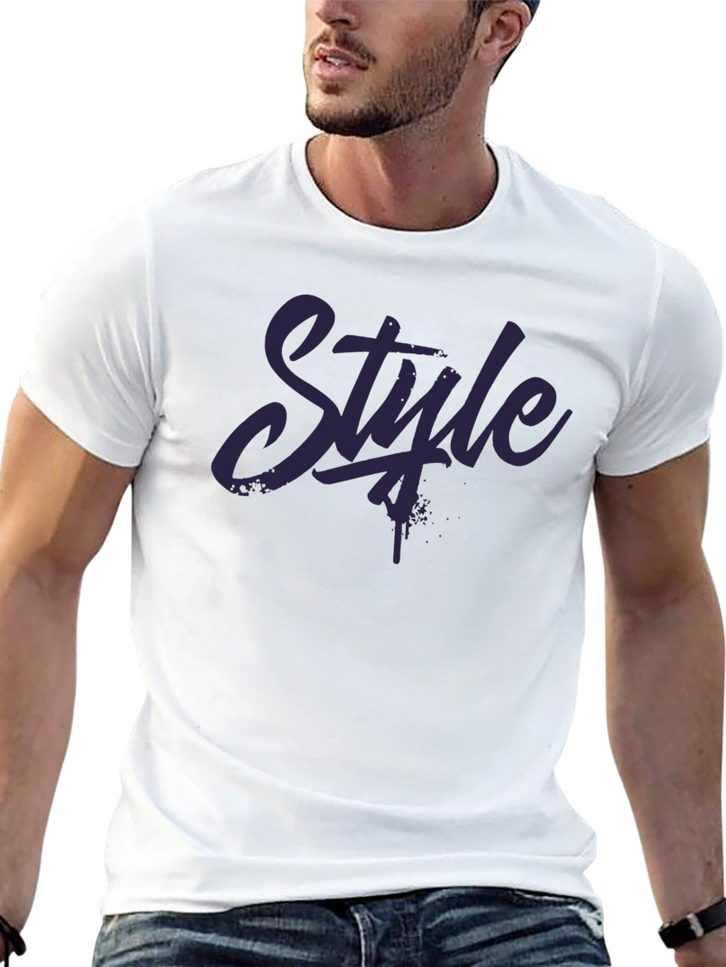 Mens Black Style Graphic T-Shirt